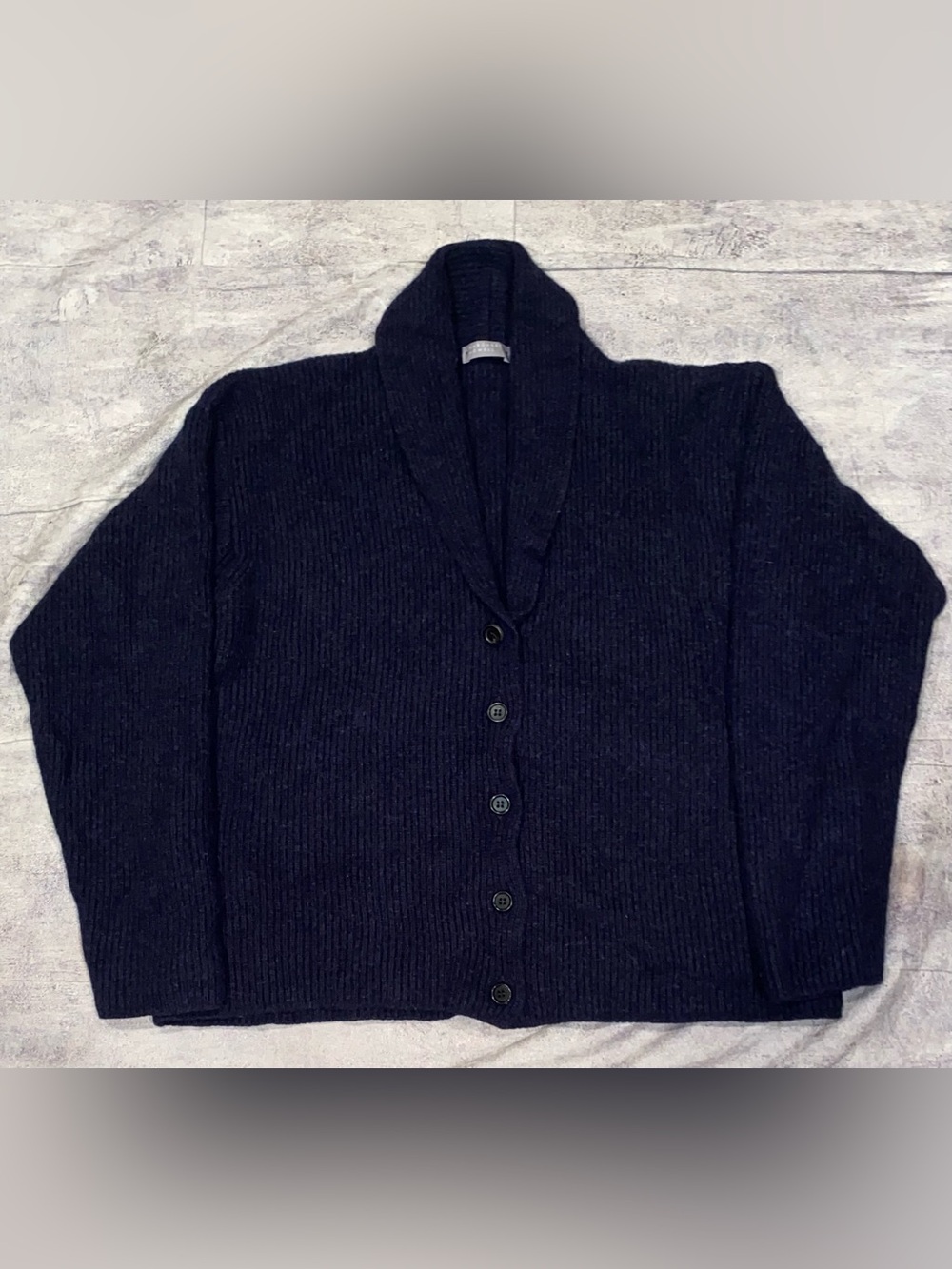 MHL Margaret Howell Cashmere Merino Wool Button Shawl Neck Cardigan Sweater 12
